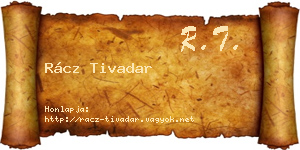 Rácz Tivadar névjegykártya
